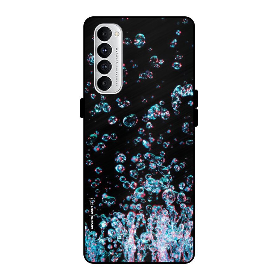 Water Droplets Metal Back Case for Oppo Reno4 Pro