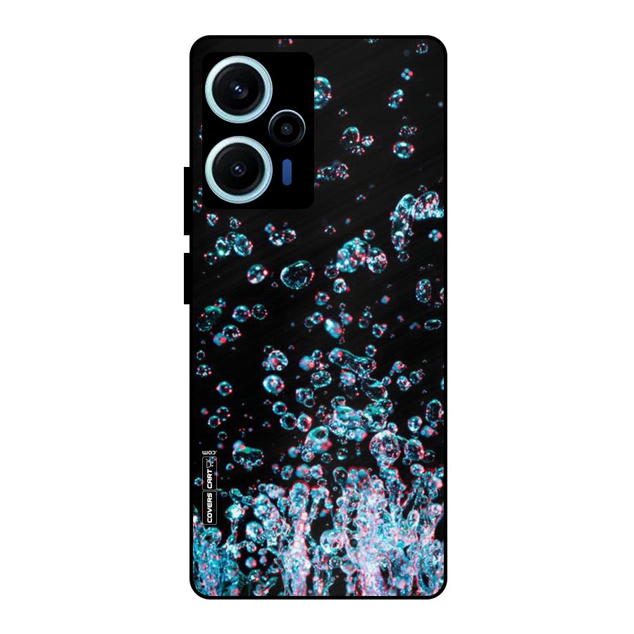 Water Droplets Metal Back Case for Poco F5