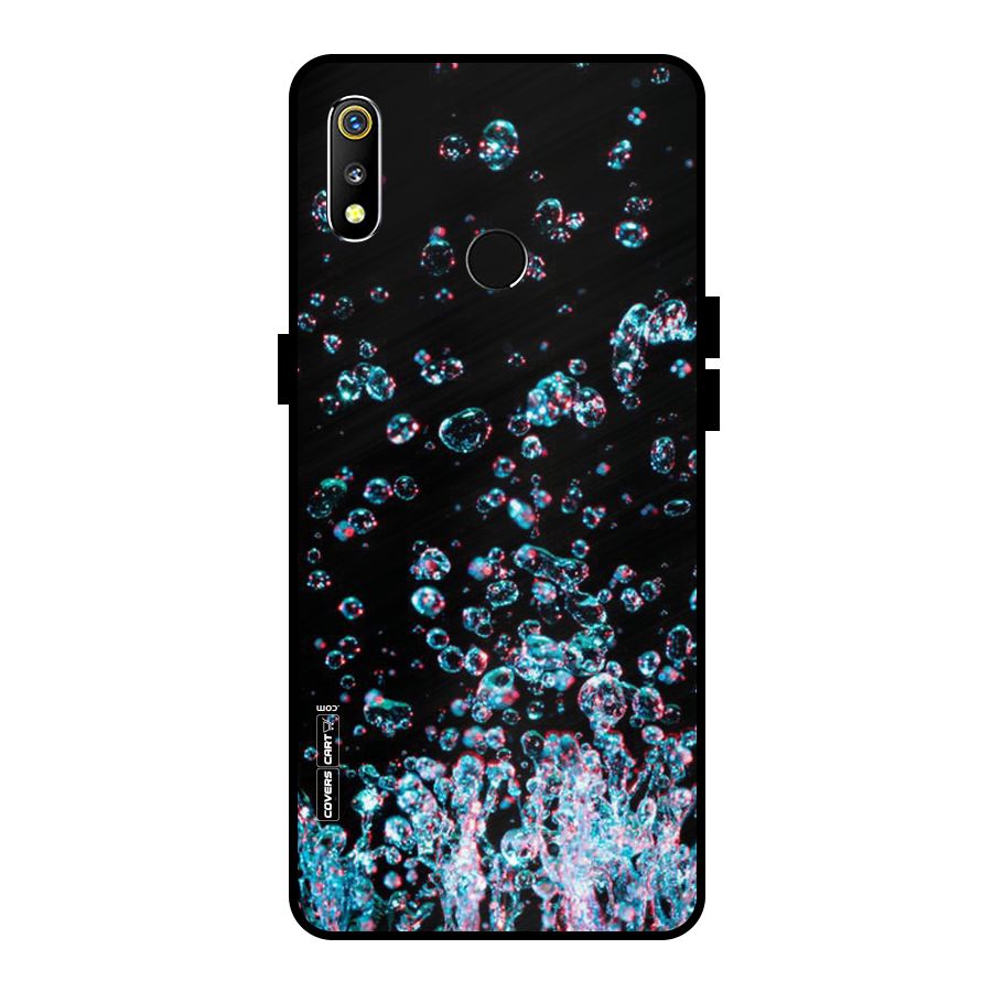 Water Droplets Metal Back Case for Realme 3i
