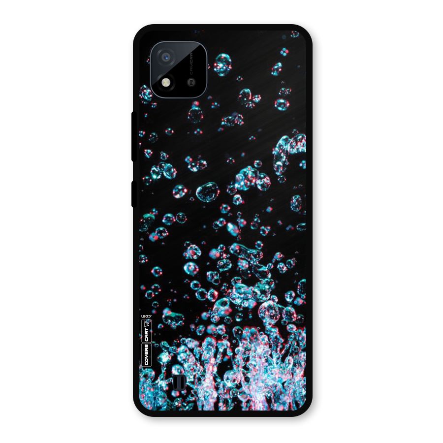 Water Droplets Metal Back Case for Realme C11 2021
