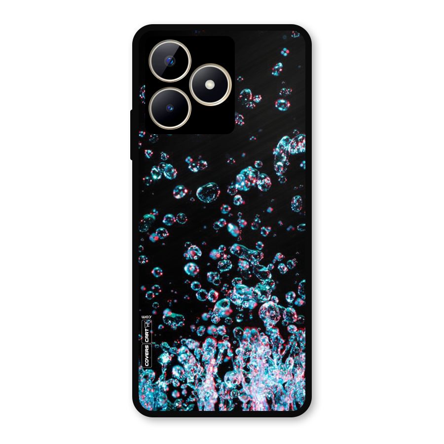 Water Droplets Metal Back Case for Realme C53