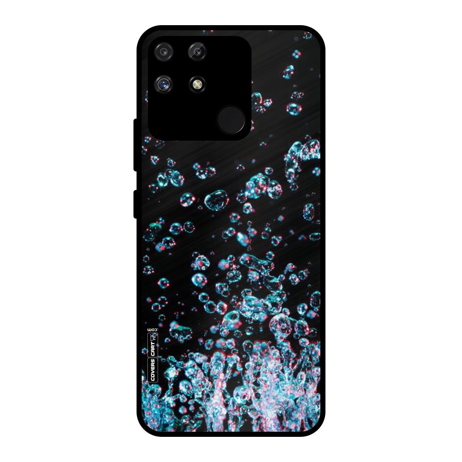Water Droplets Metal Back Case for Realme Narzo 50A
