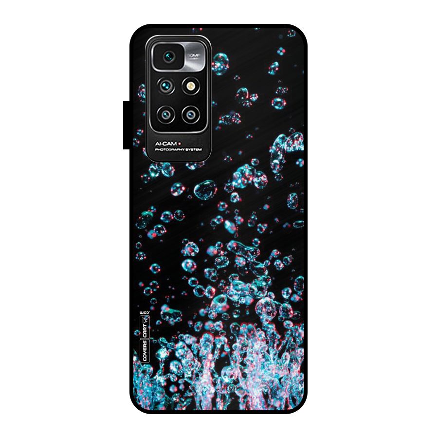 Water Droplets Metal Back Case for Redmi 10 Prime
