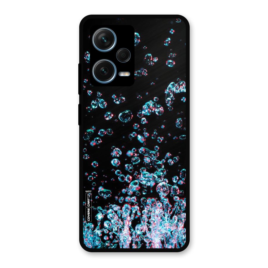 Water Droplets Metal Back Case for Redmi Note 12 Pro Plus 5G