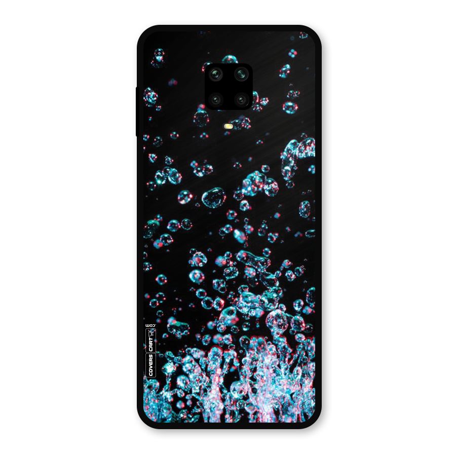 Water Droplets Metal Back Case for Redmi Note 9 Pro