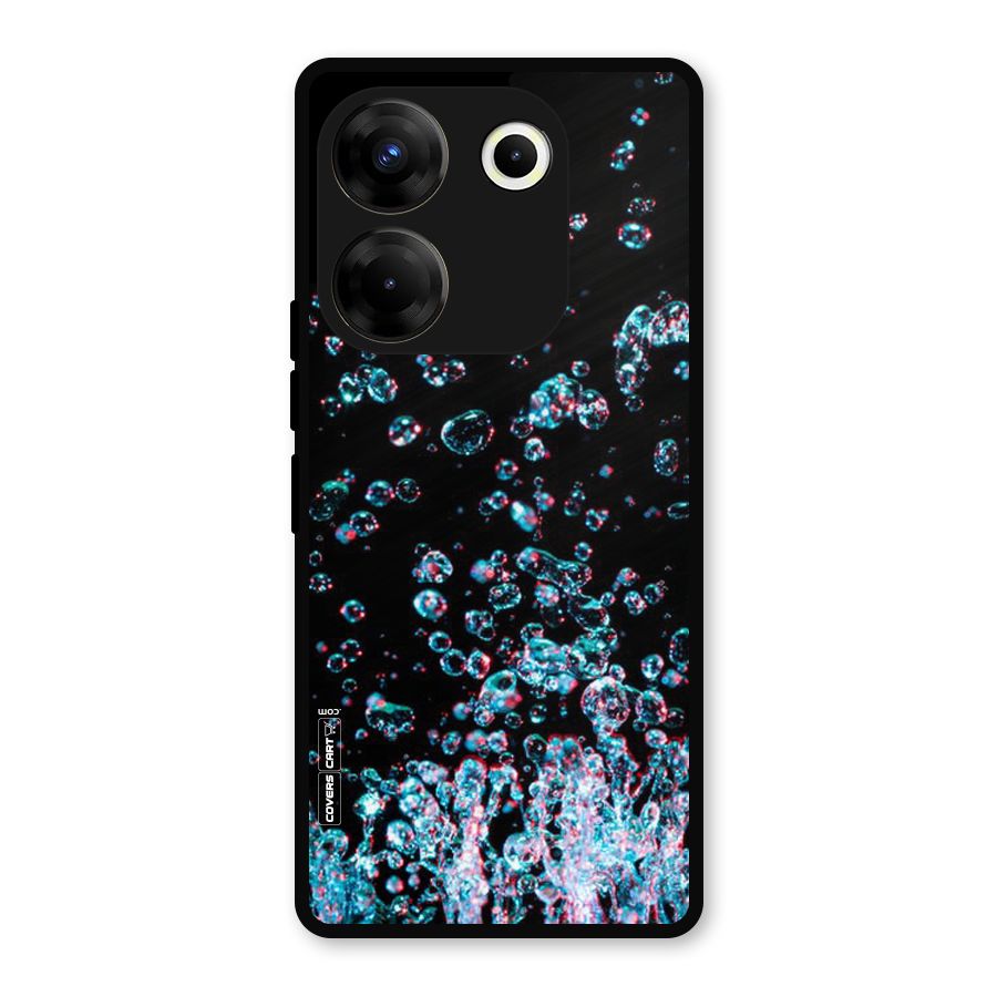 Water Droplets Metal Back Case for Tecno Camon 20
