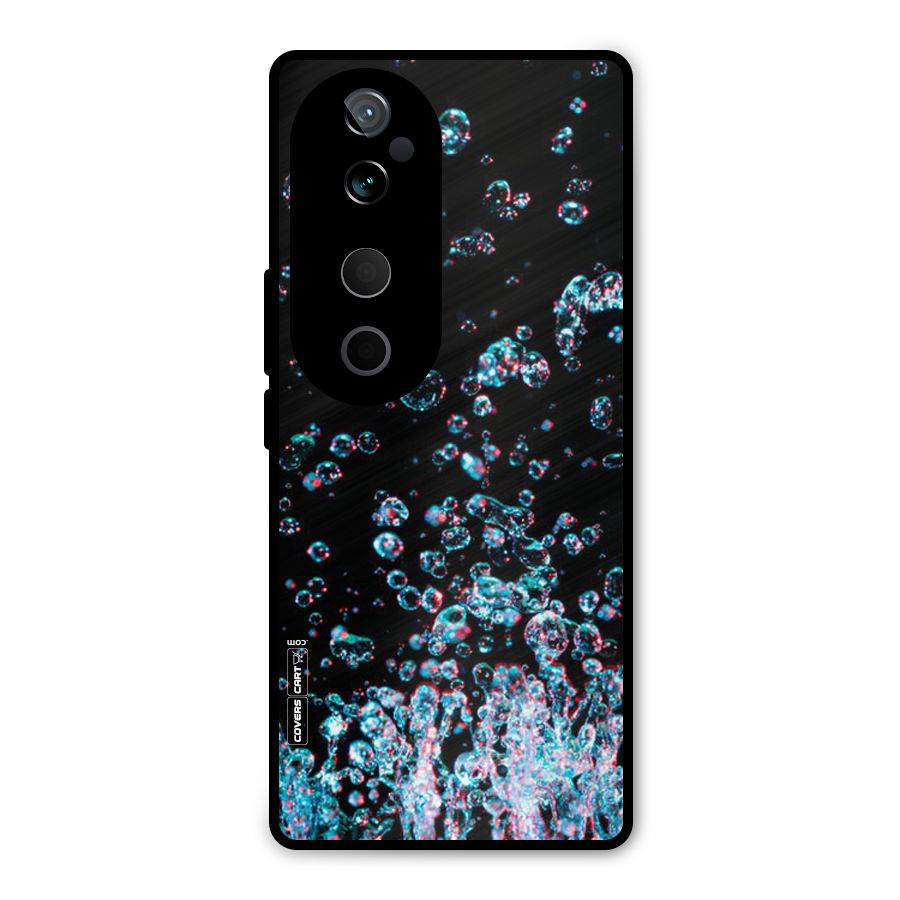 Water Droplets Metal Back Case for Vivo T3 Ultra