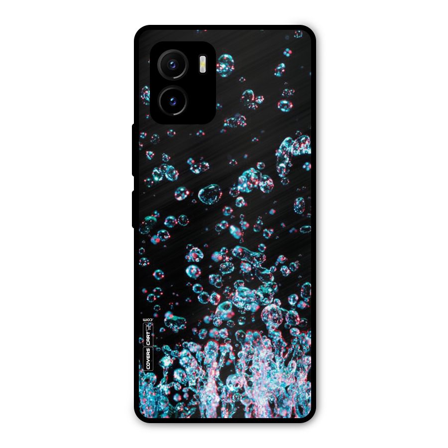 Water Droplets Metal Back Case for Vivo Y15s
