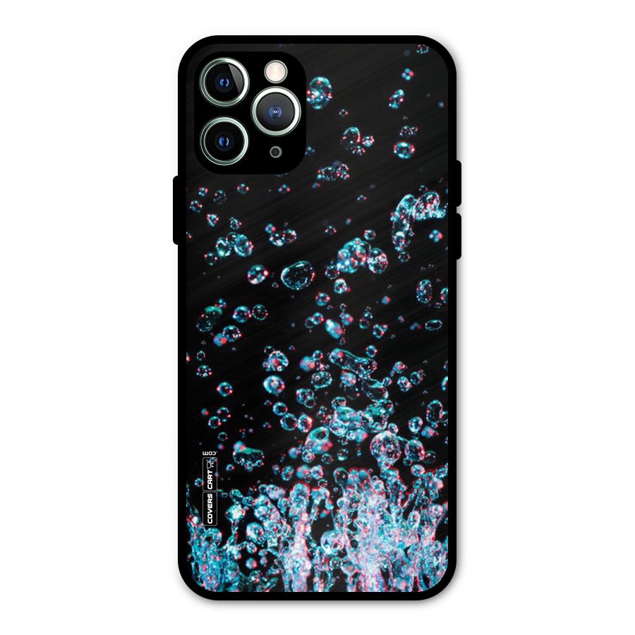 Water Droplets Metal Back Case for iPhone 11 Pro Max