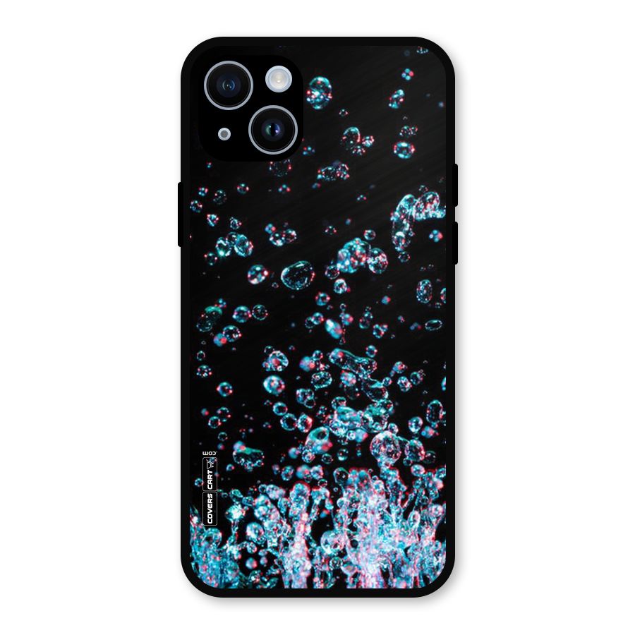 Water Droplets Metal Back Case for iPhone 14