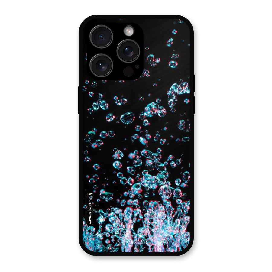 Water Droplets Metal Back Case for iPhone 15 Pro Max