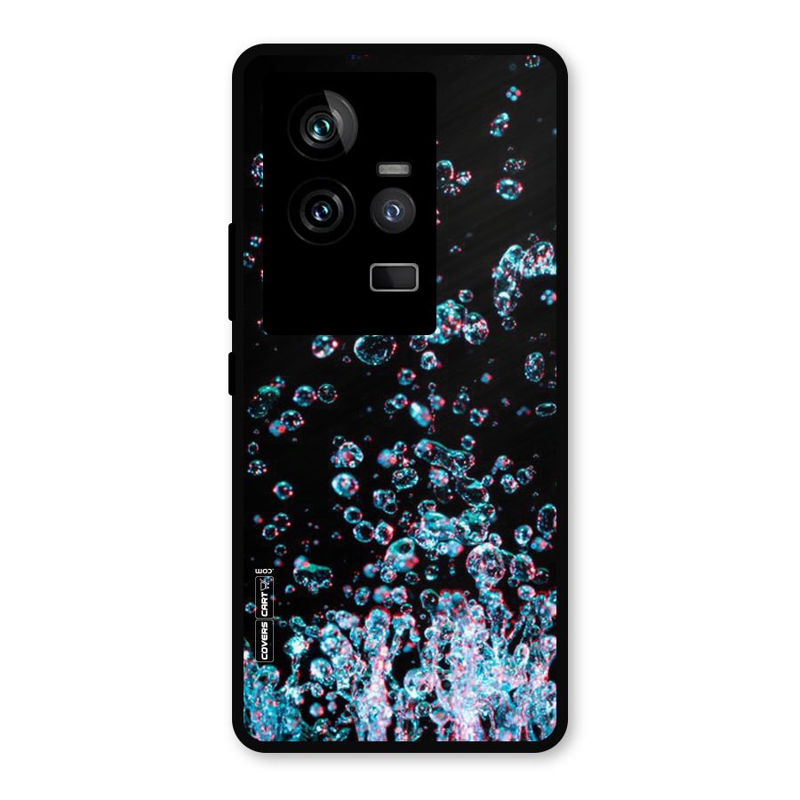 Water Droplets Metal Back Case for iQOO 11 5G