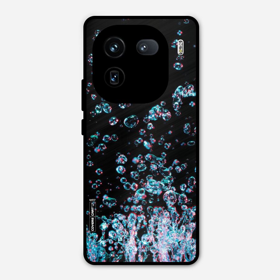 Water Droplets Metal Back Case for iQOO 12