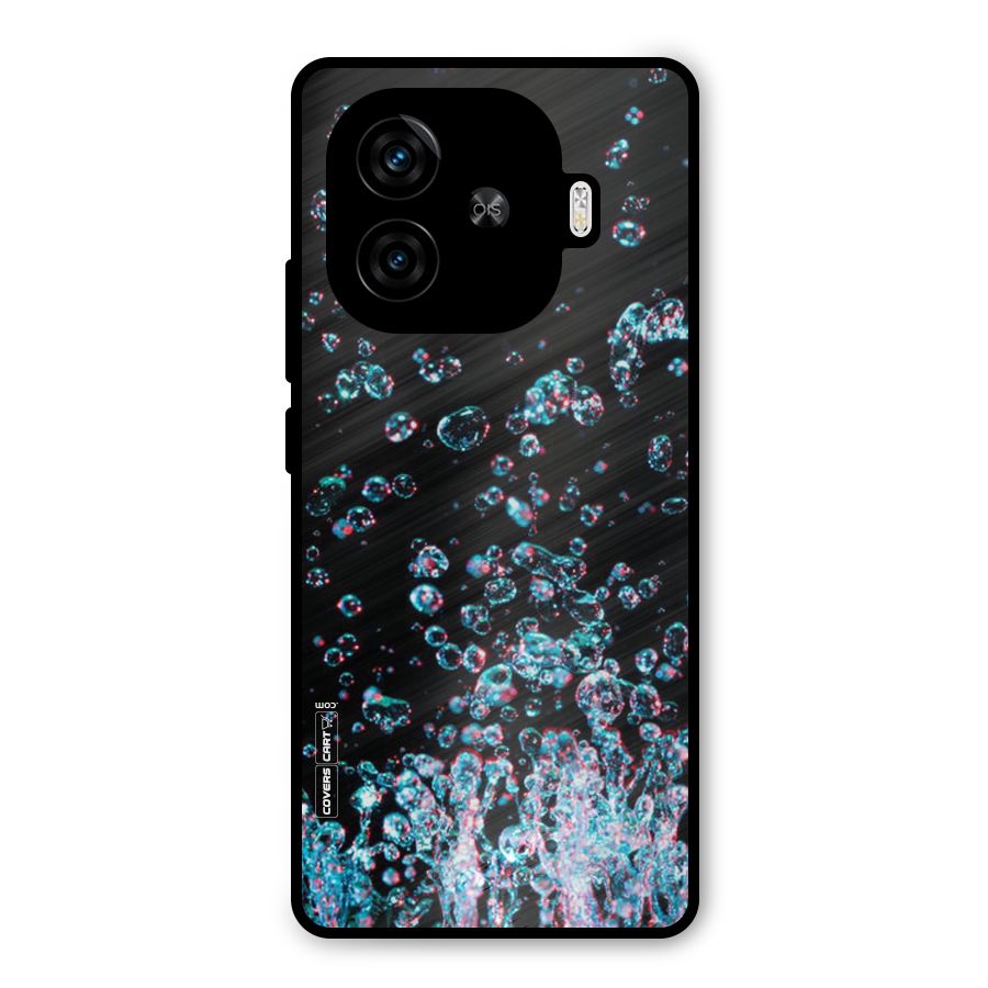 Water Droplets Metal Back Case for iQOO Z9 Turbo