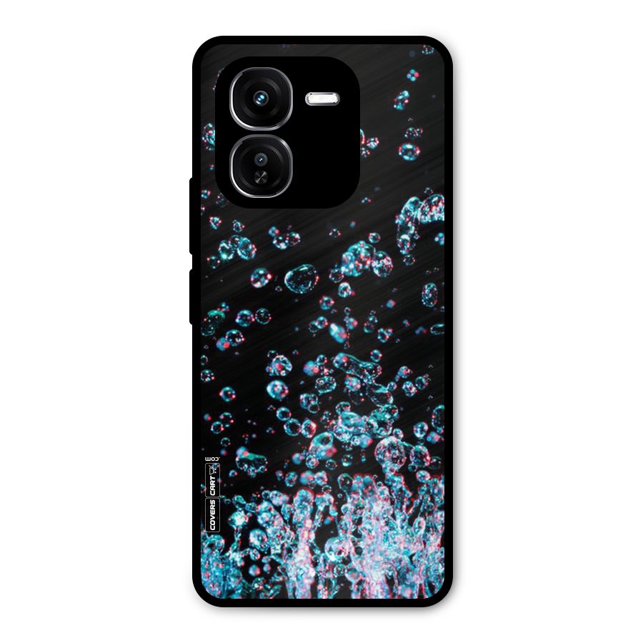 Water Droplets Metal Back Case for iQOO Z9x