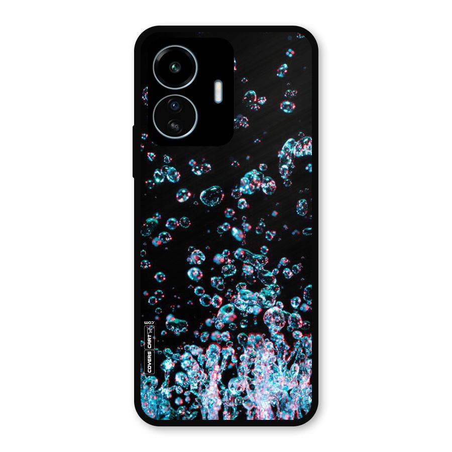 Water Droplets Metal Back Case for vivo iQOO Z6 Lite 5G