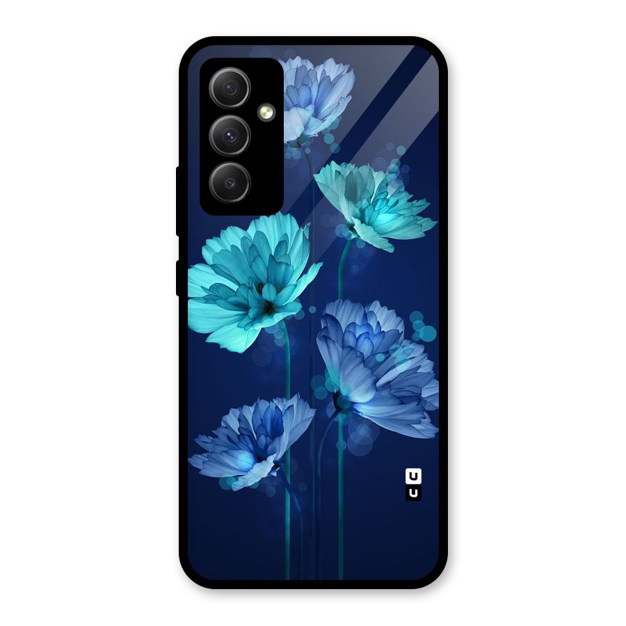 Water Flowers Glass Back Case for Galaxy A34