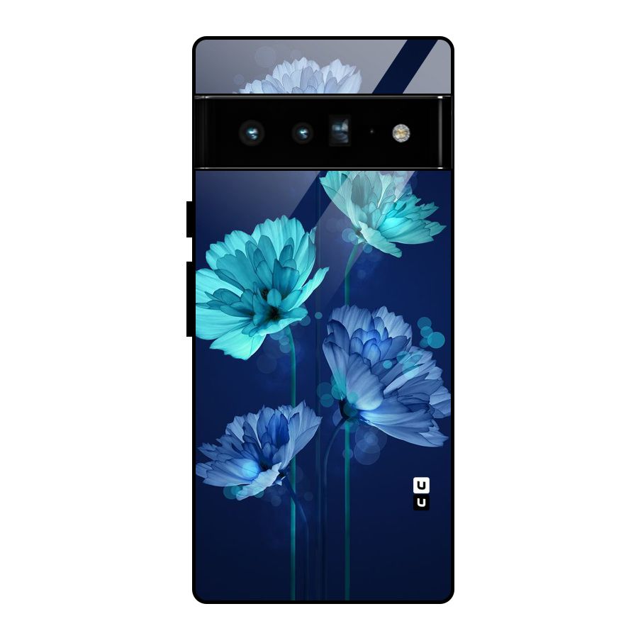 Water Flowers Glass Back Case for Google Pixel 6 Pro