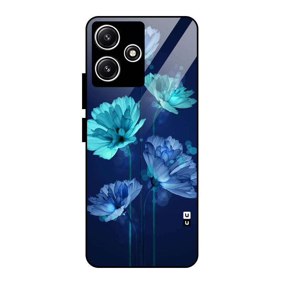 Water Flowers Glass Back Case for Poco M6 Pro