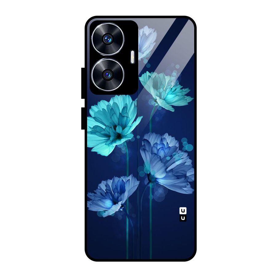 Water Flowers Glass Back Case for Realme Narzo N55