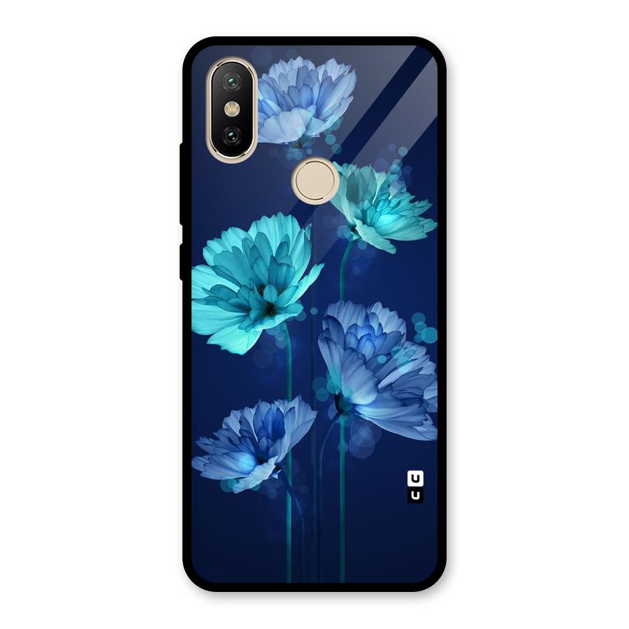Water Flowers Glass Back Case for Redmi A2