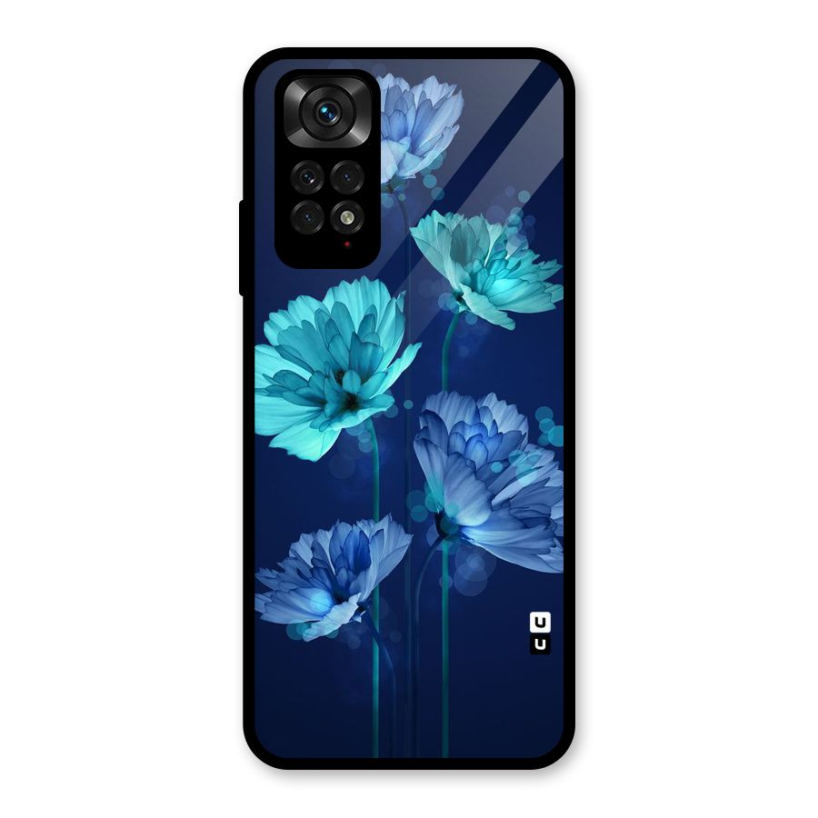Water Flowers Glass Back Case for Redmi Note 11S