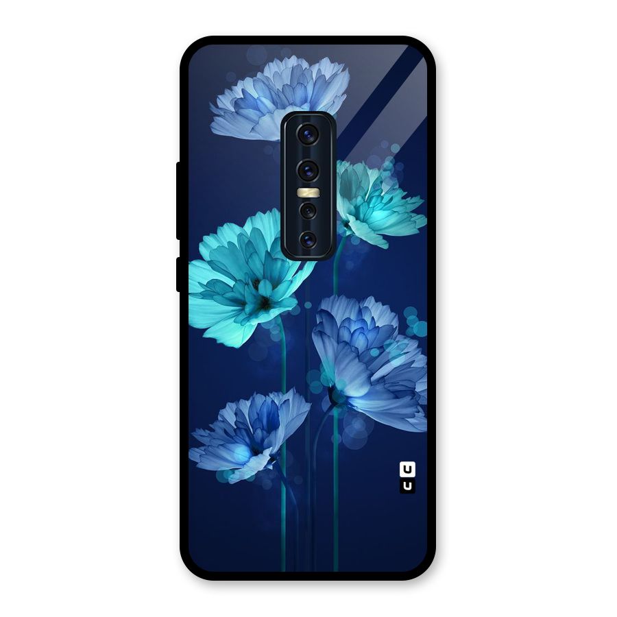 Water Flowers Glass Back Case for Vivo V17 Pro