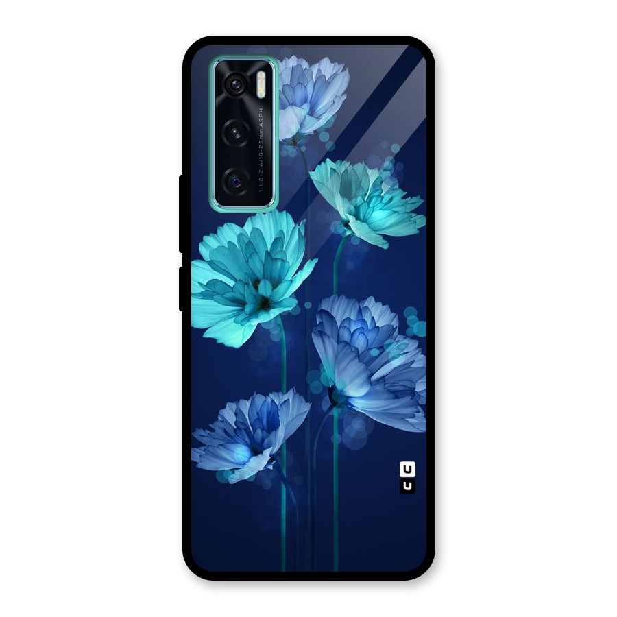 Water Flowers Glass Back Case for Vivo V20 SE