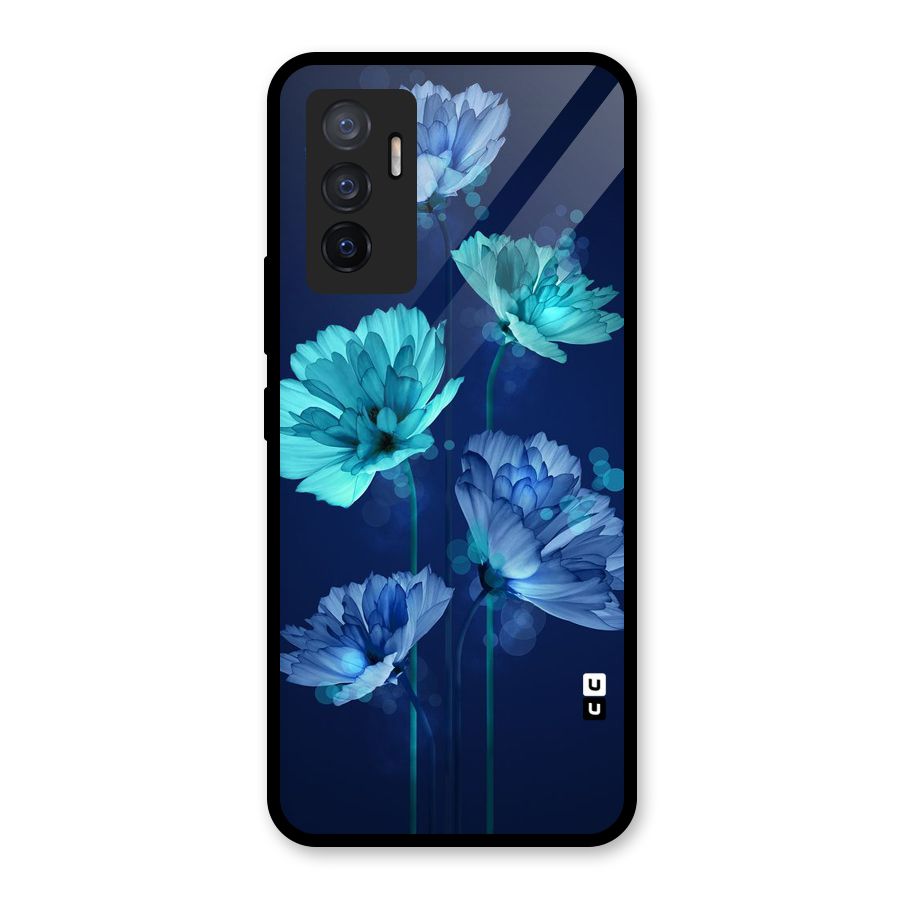 Water Flowers Glass Back Case for Vivo V23e