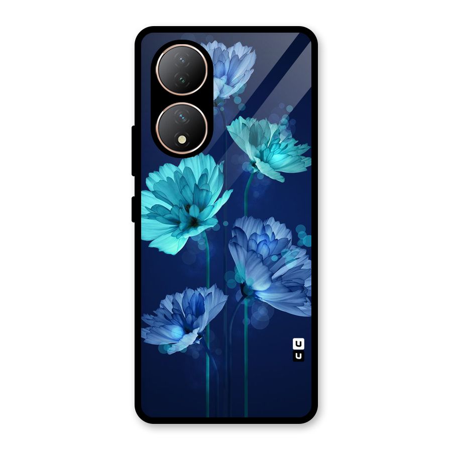 Water Flowers Glass Back Case for Vivo Y100