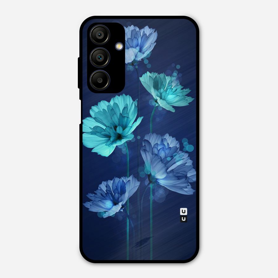 Water Flowers Metal Back Case for Galaxy A15 5G