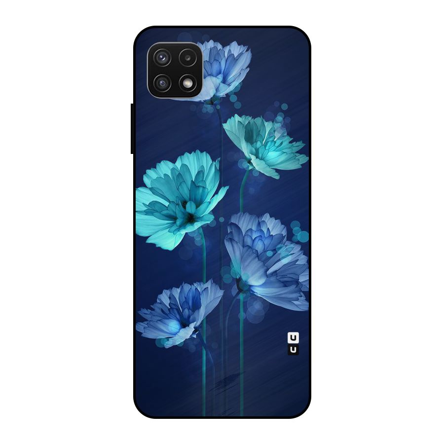 Water Flowers Metal Back Case for Galaxy A22 5G