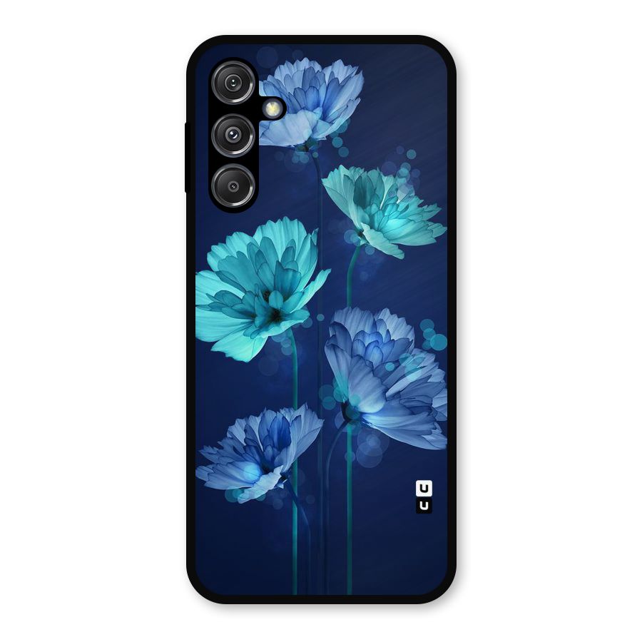 Water Flowers Metal Back Case for Galaxy M34 5G