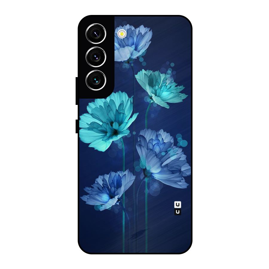 Water Flowers Metal Back Case for Galaxy S22 5G