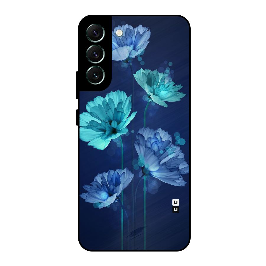 Water Flowers Metal Back Case for Galaxy S22 Plus 5G