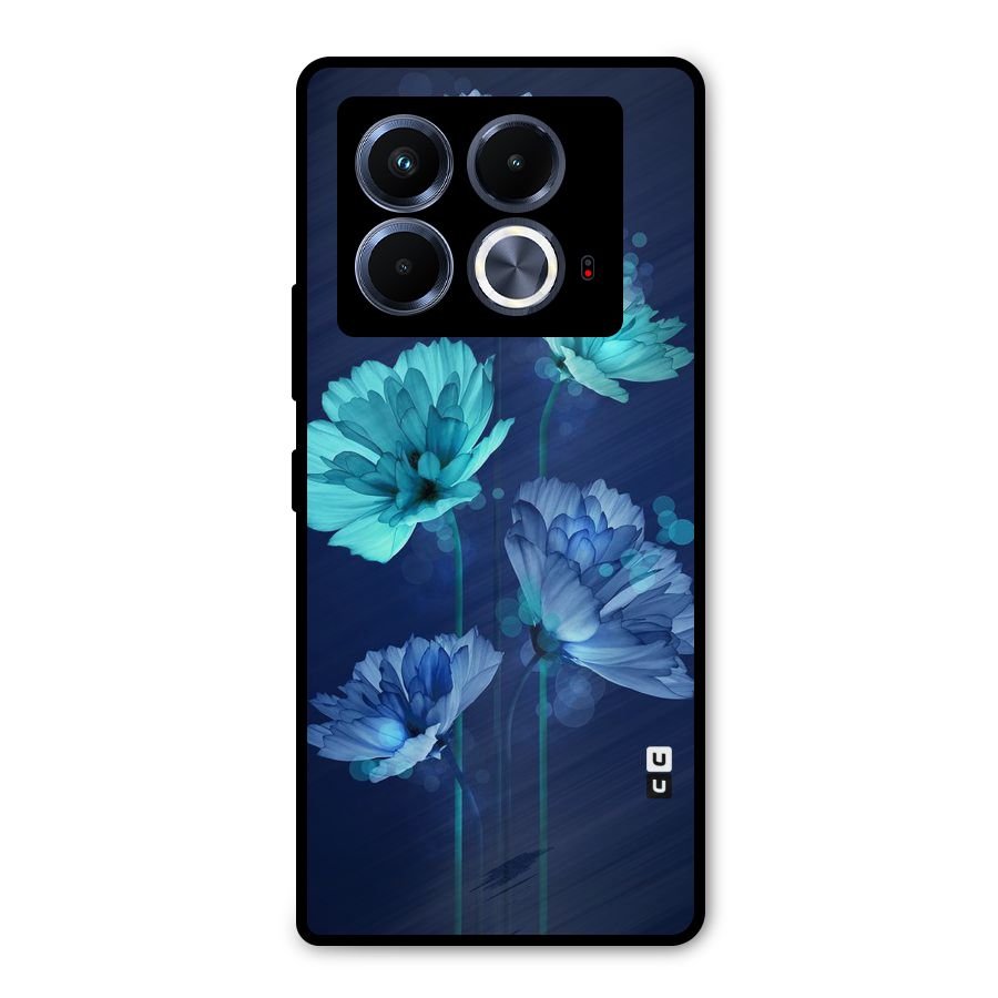 Water Flowers Metal Back Case for Infinix Note 40 5G