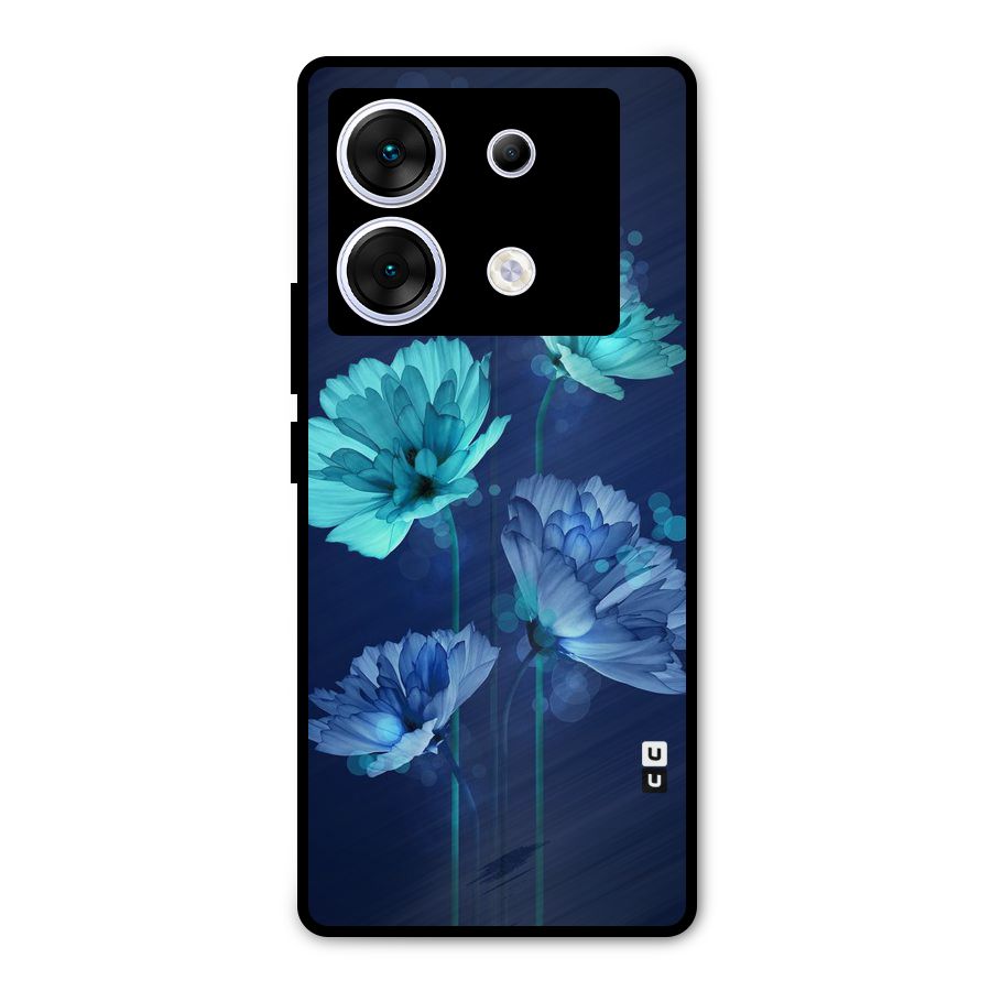 Water Flowers Metal Back Case for Infinix Zero 30 5G