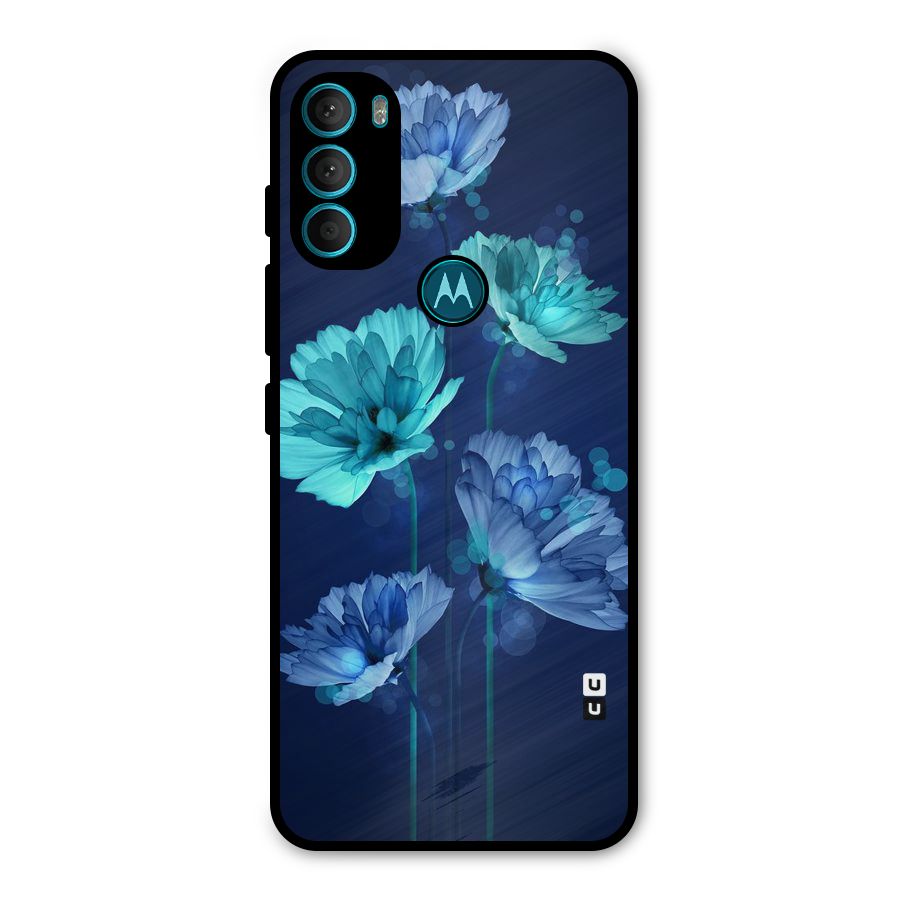Water Flowers Metal Back Case for Moto G71 5G
