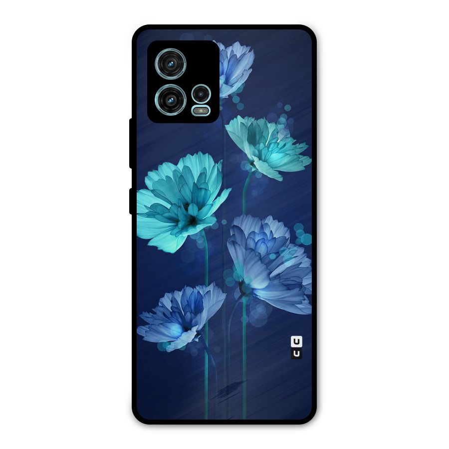 Water Flowers Metal Back Case for Moto G72