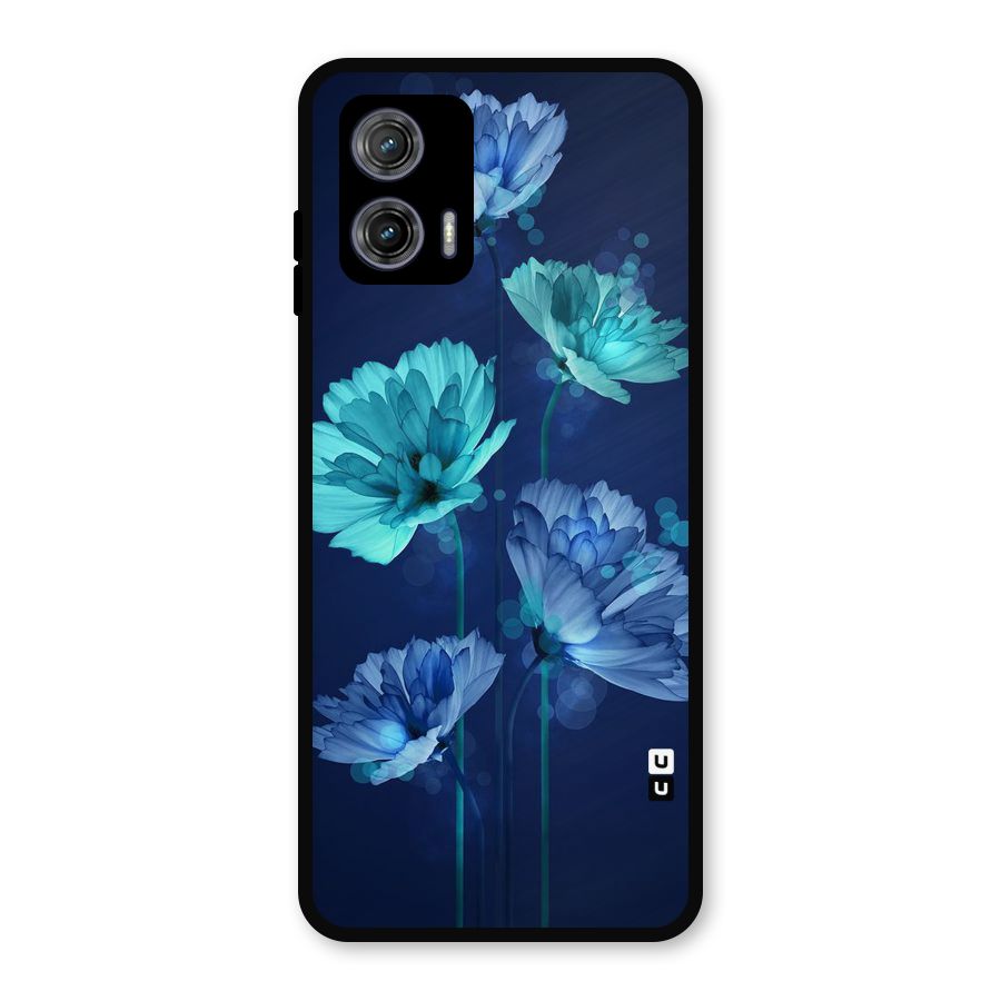 Water Flowers Metal Back Case for Moto G73