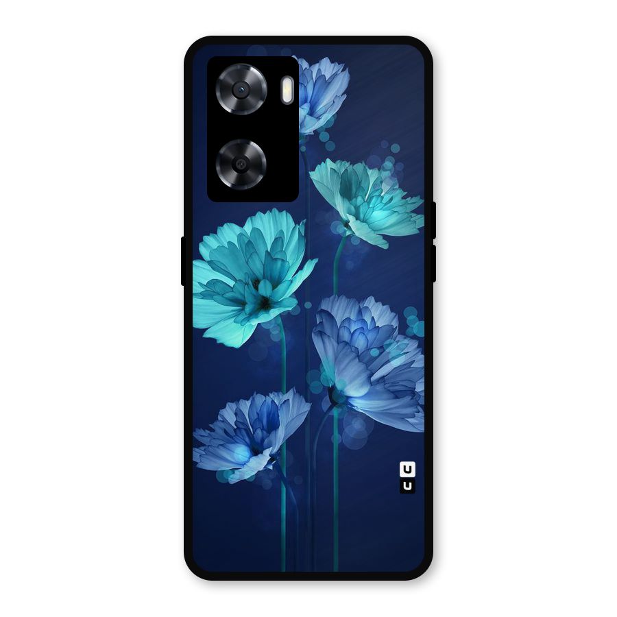 Water Flowers Metal Back Case for Oppo A77s