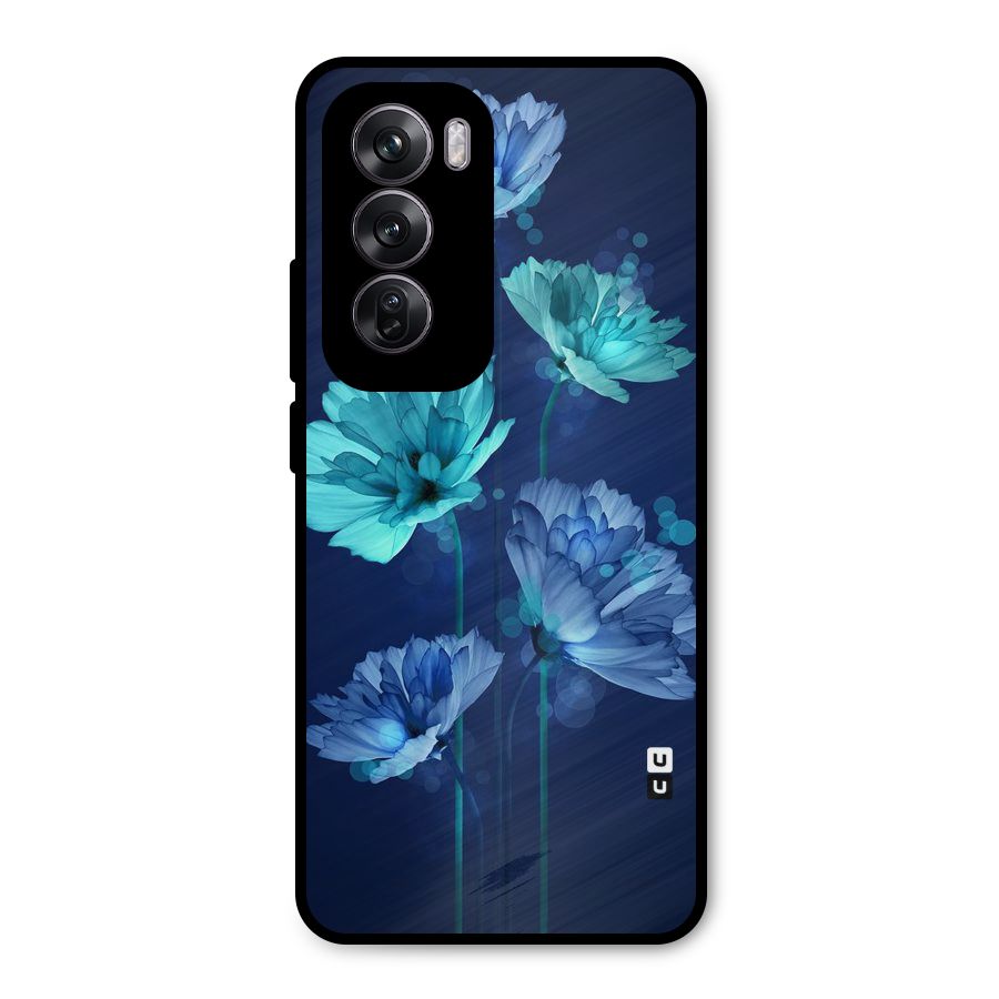 Water Flowers Metal Back Case for Oppo Reno12 Pro