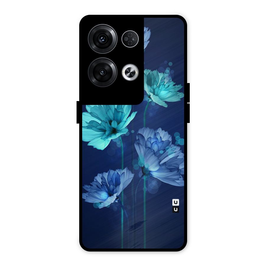 Water Flowers Metal Back Case for Oppo Reno8 Pro 5G