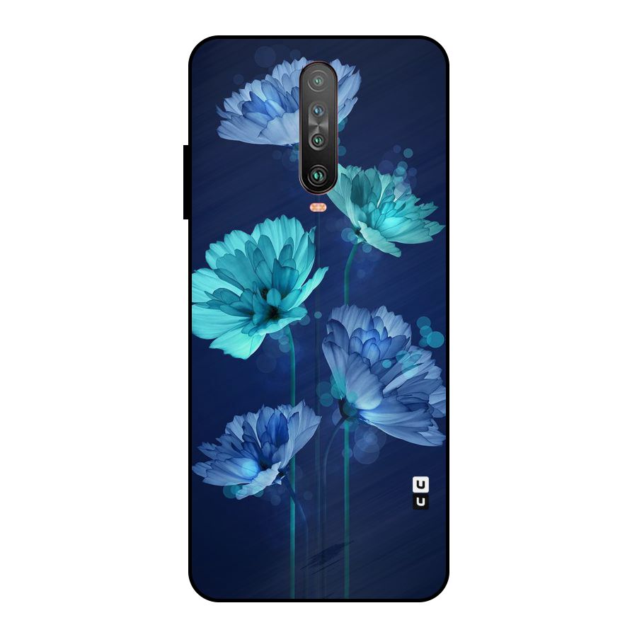 Water Flowers Metal Back Case for Poco X2