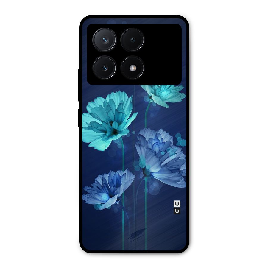 Water Flowers Metal Back Case for Poco X6 Pro