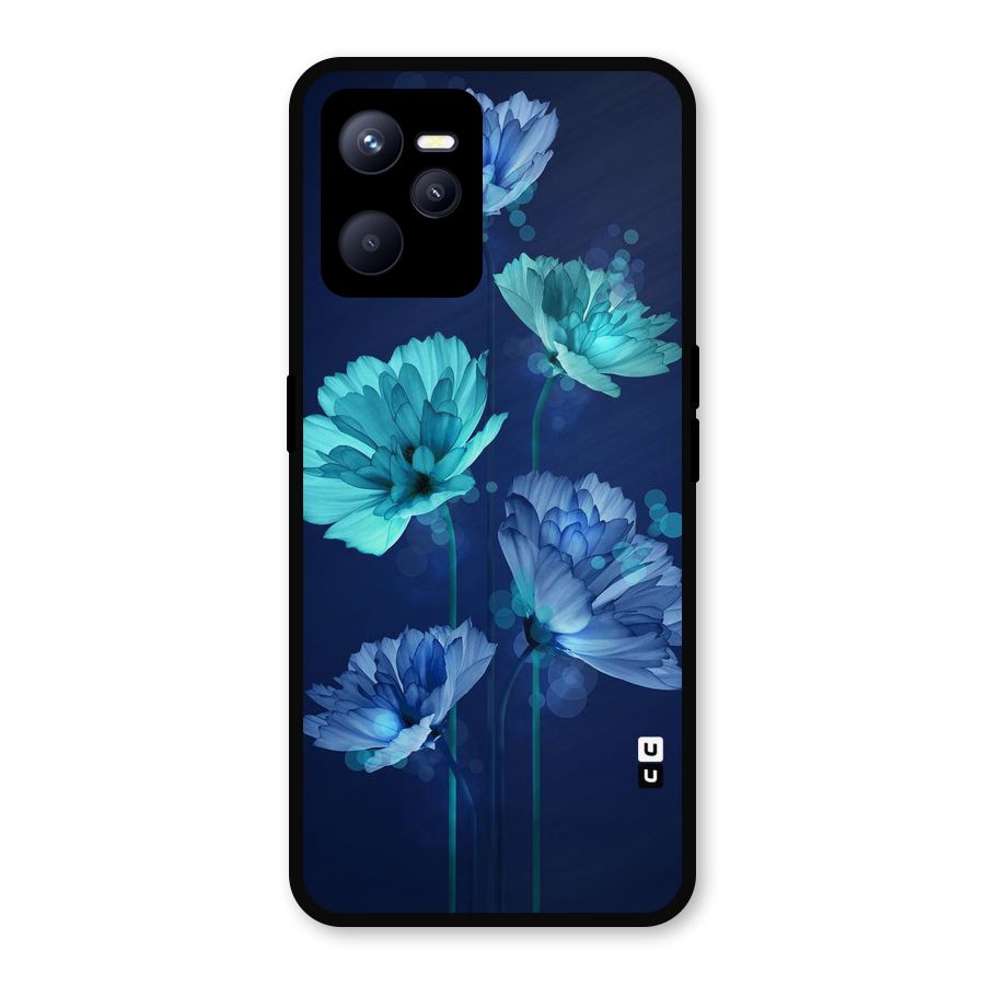 Water Flowers Metal Back Case for Realme C35