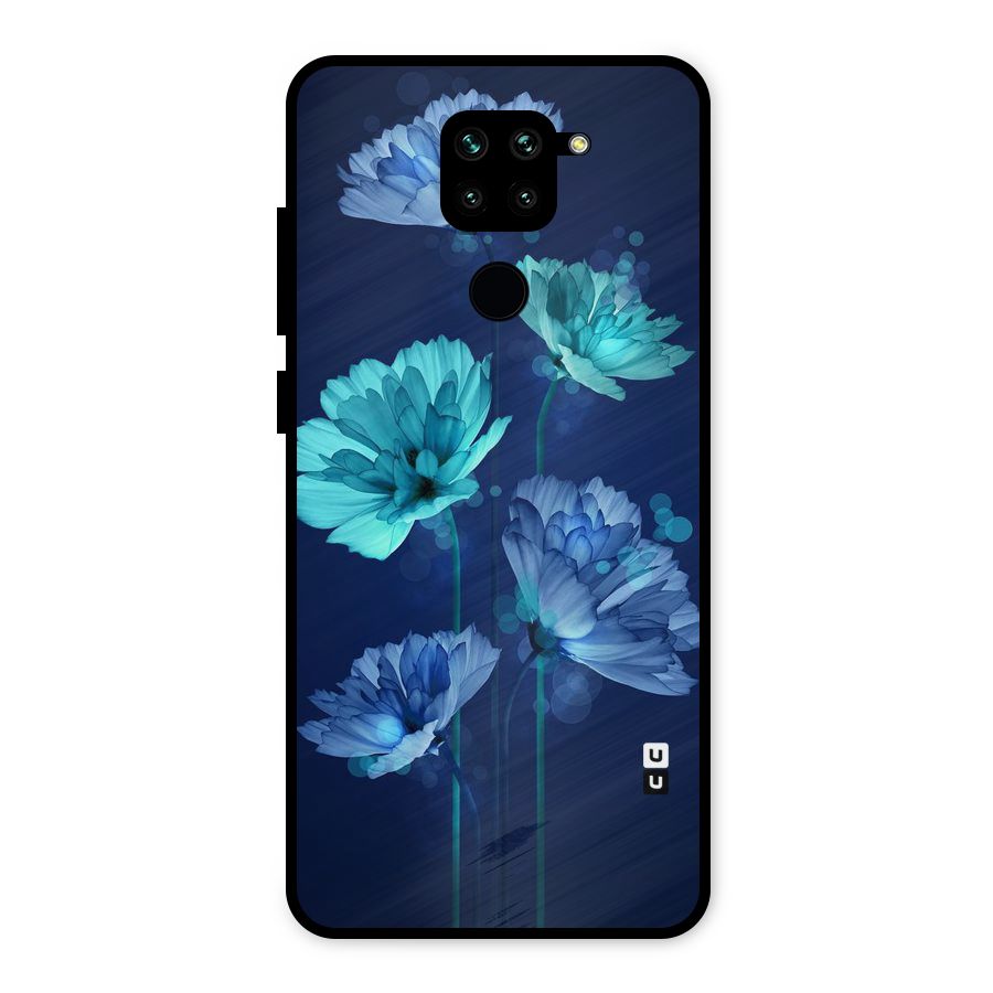 Water Flowers Metal Back Case for Redmi Note 9