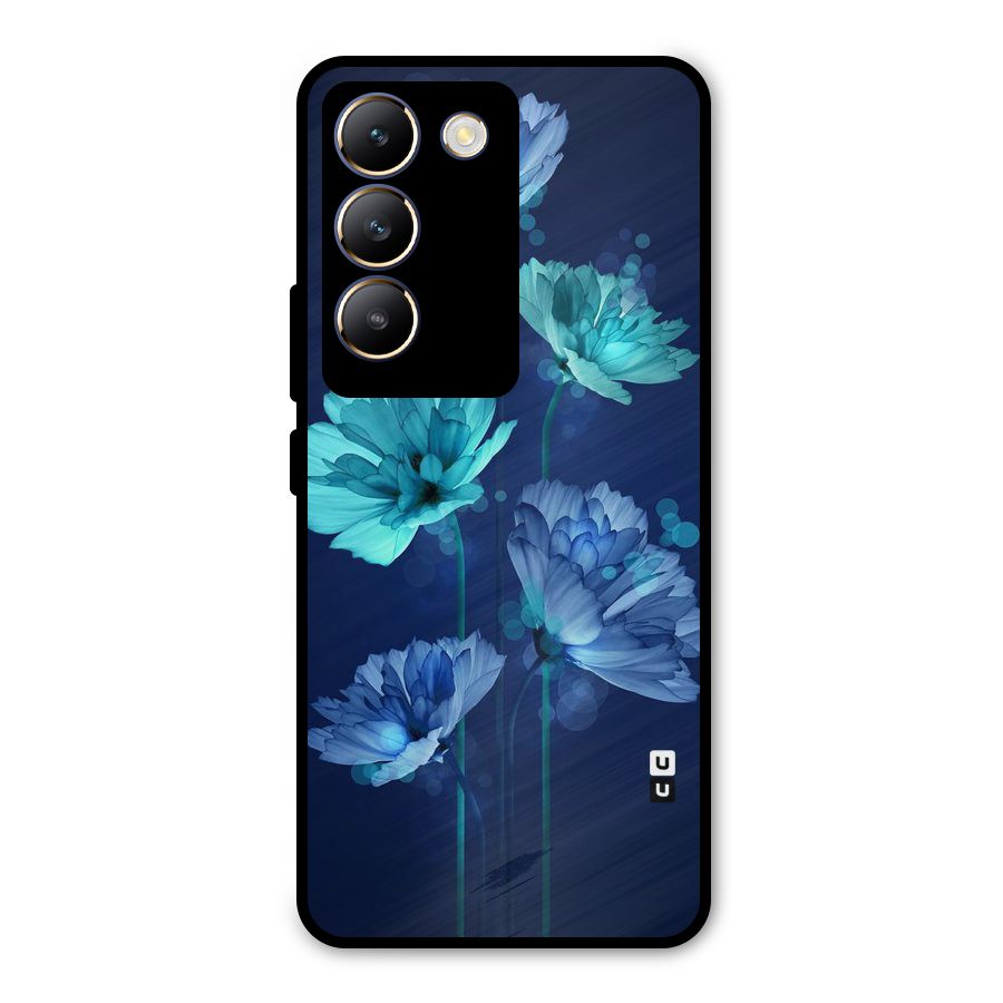 Water Flowers Metal Back Case for Vivo T3 5G