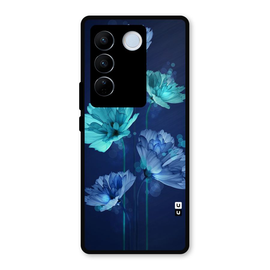 Water Flowers Metal Back Case for Vivo V27