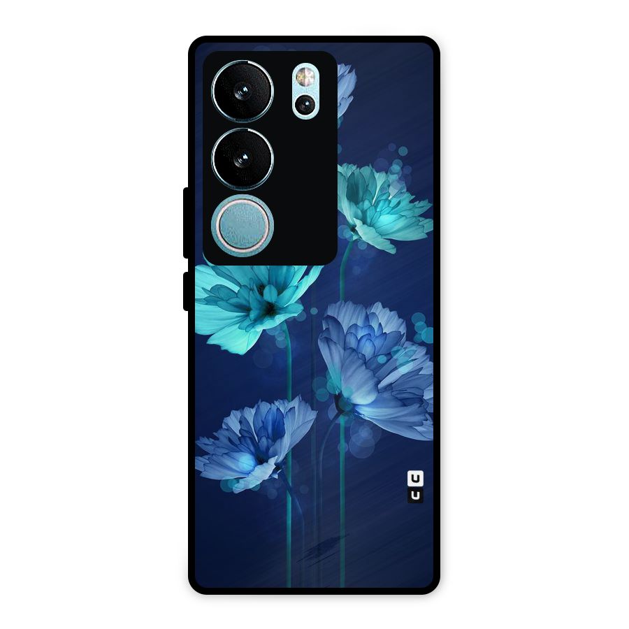 Water Flowers Metal Back Case for Vivo V29 Pro